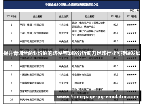 提升青训营商业价值的路径与策略分析助力足球行业可持续发展 提升青训营商业价值的路径与策略分析助力足球行业可持续发展